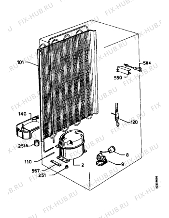 Взрыв-схема холодильника Acec RFI2403 - Схема узла Cooling system 017