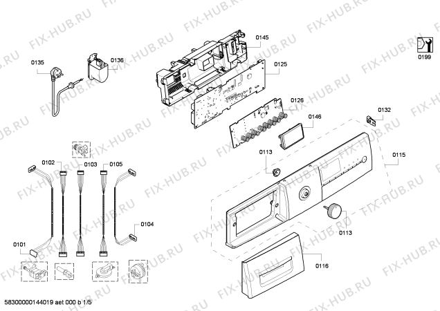 Схема №3 WM14E4G2 E 14.4G с изображением Панель управления для стиралки Siemens 00672016