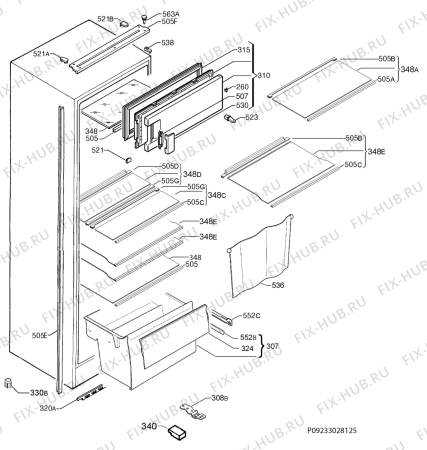 Взрыв-схема холодильника Aeg Electrolux SKS71840S0 - Схема узла Housing 001