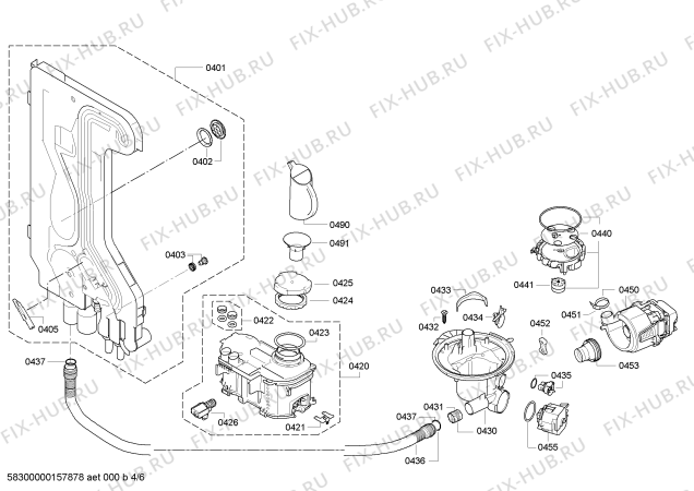 Взрыв-схема посудомоечной машины Bosch SHX9ER55UC - Схема узла 04