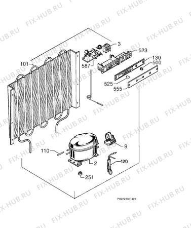 Взрыв-схема холодильника Rex Electrolux CI800FA - Схема узла Cooling system 017