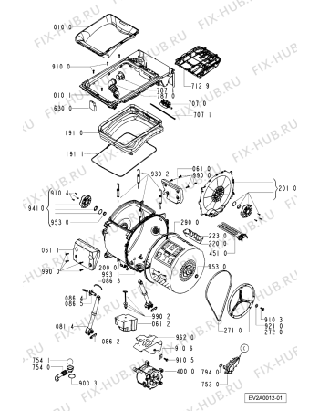 Взрыв-схема стиральной машины Whirlpool AWT 2050 - Схема узла