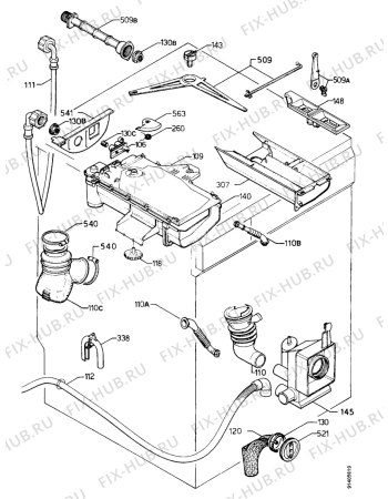 Взрыв-схема стиральной машины Zanussi FLS1222CH - Схема узла Water equipment