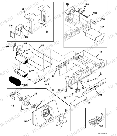 Взрыв-схема холодильника Electrolux ENL62981X4 - Схема узла Diffusor