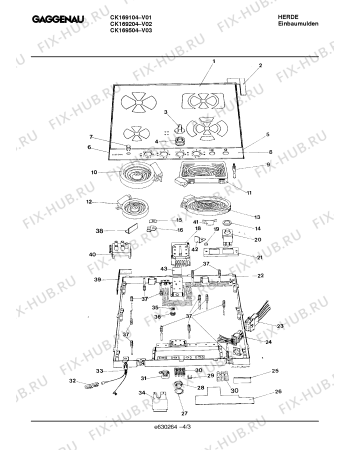 Схема №3 CK169504 с изображением Стеклокерамика для электропечи Bosch 00211242