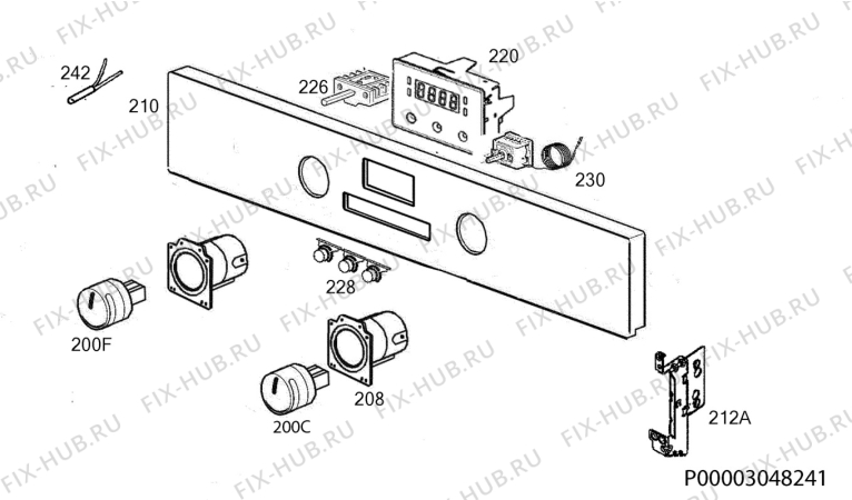 Взрыв-схема плиты (духовки) Zanussi ZOP37902BK - Схема узла Command panel 037