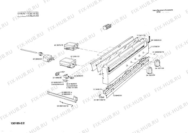 Взрыв-схема плиты (духовки) Bosch 0750141021 EH64EO - Схема узла 02