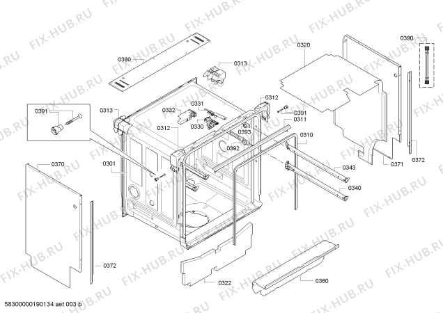 Схема №6 SN55P681EU tp3 с изображением Передняя панель для посудомойки Siemens 11013803