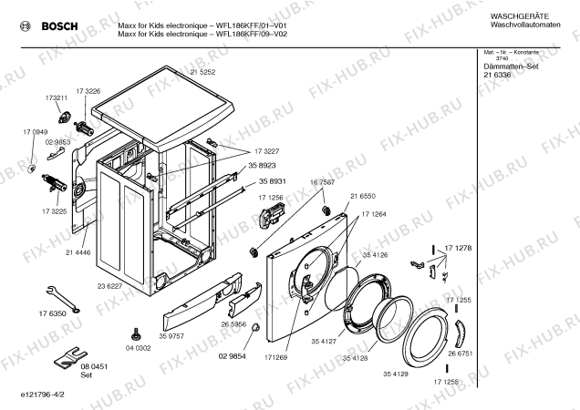 Схема №3 WFL186KFF Maxx for Kids electronique с изображением Инструкция по установке и эксплуатации для стиральной машины Bosch 00526937