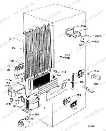 Взрыв-схема холодильника Juno JKG8491 - Схема узла Functional parts