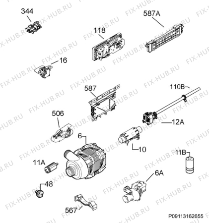 Взрыв-схема посудомоечной машины Electrolux ESF4600ROW - Схема узла Electrical equipment 268