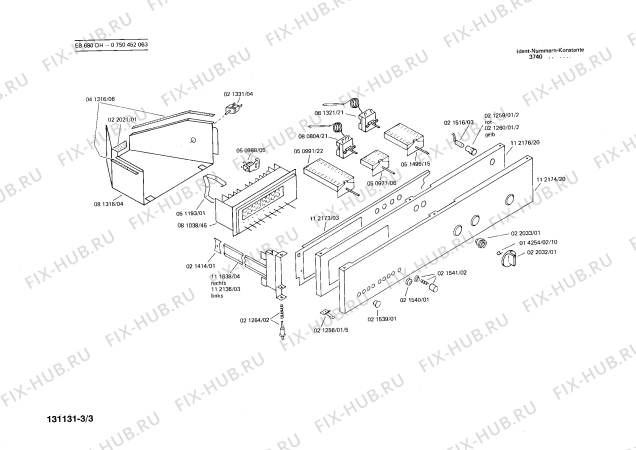 Взрыв-схема плиты (духовки) Bosch 0750452063 EB680DH - Схема узла 03