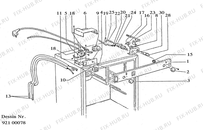 Взрыв-схема холодильника Electrolux GM65H - Схема узла Armature/fitting