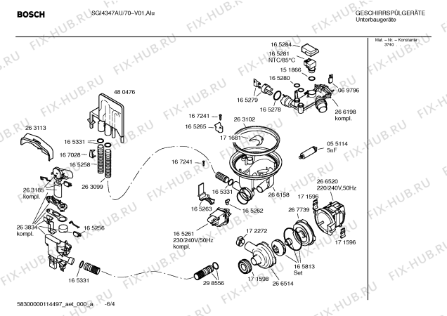 Схема №4 SGI4347AU с изображением Инструкция по эксплуатации для посудомоечной машины Bosch 00529275