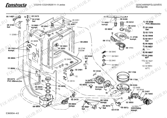 Схема №3 CG310S2II CG310 с изображением Панель для электропосудомоечной машины Bosch 00270152