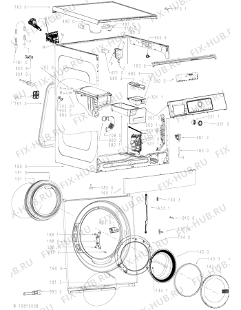 Схема №1 WA Prime 844 PM с изображением Труба для стиралки Whirlpool 481010820262