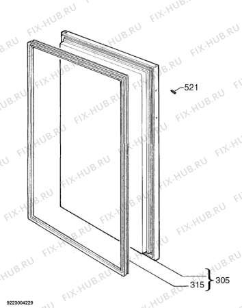 Взрыв-схема холодильника Electrolux ERT1670 - Схема узла Door 003
