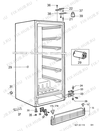 Взрыв-схема холодильника Husqvarna Electrolux GVE140KV - Схема узла C10 Cabinet