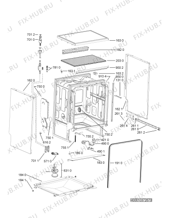 Взрыв-схема посудомоечной машины Bauknecht GSFK 61312 TR A++ WS - Схема узла