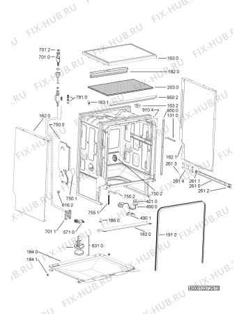 Взрыв-схема посудомоечной машины Whirlpool ADP 8673 A+ PC 6S IX - Схема узла