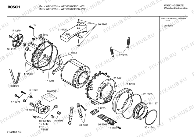 Схема №3 WFO2051GR Maxx WFO2051 с изображением Инструкция по установке и эксплуатации для стиральной машины Bosch 00586548
