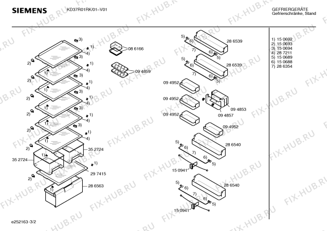 Взрыв-схема холодильника Siemens KD37R01RK - Схема узла 02