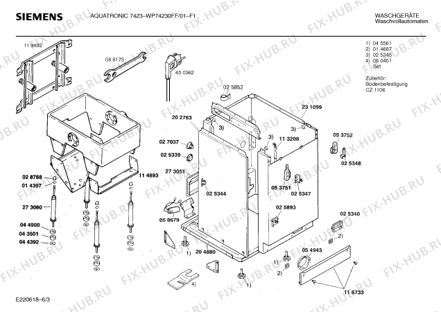 Взрыв-схема стиральной машины Siemens WP74230FF AQUATRONIC 7423 - Схема узла 03