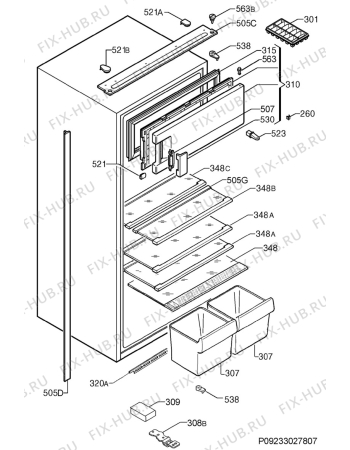 Взрыв-схема холодильника Electrolux ERN22450 - Схема узла Housing 001