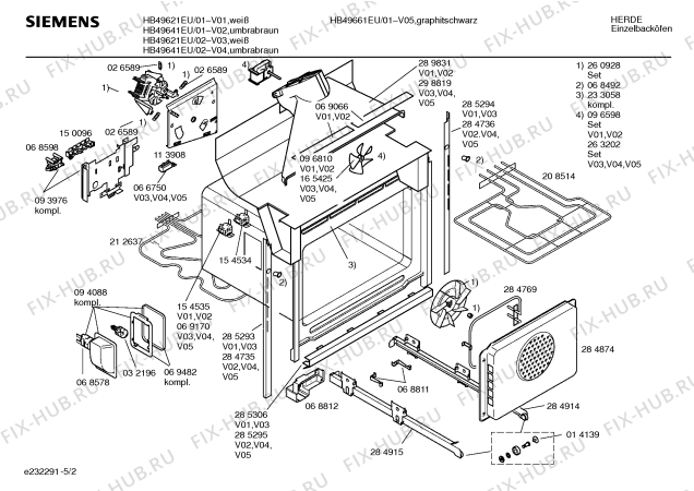 Схема №3 HB49621EU с изображением Инструкция по эксплуатации для плиты (духовки) Siemens 00519724