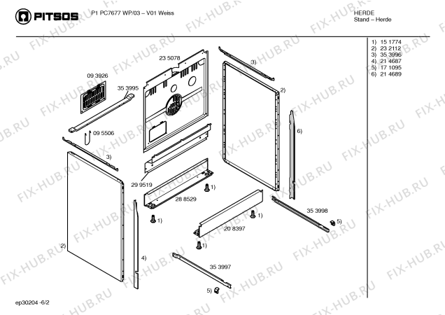 Схема №4 P1PC7677WP с изображением Стеклокерамика для плиты (духовки) Bosch 00235911