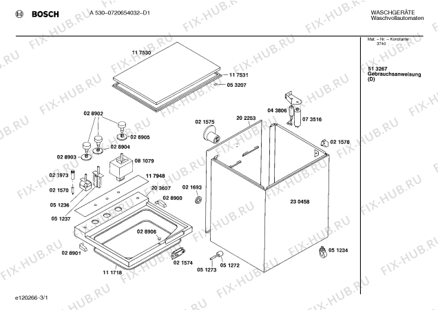 Схема №2 0720654032 A530 с изображением Мотор для стиралки Bosch 00140447