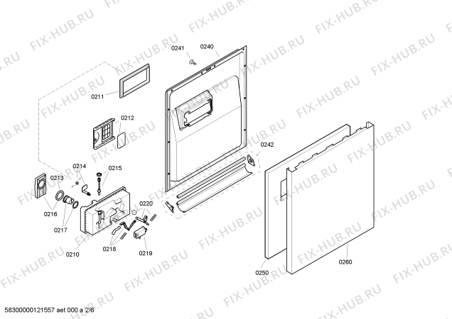 Взрыв-схема посудомоечной машины Bosch SGS43E22TC - Схема узла 02