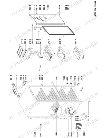 Схема №1 WKR 1440 A++ с изображением Корпусная деталь для холодильника Whirlpool 481010437170