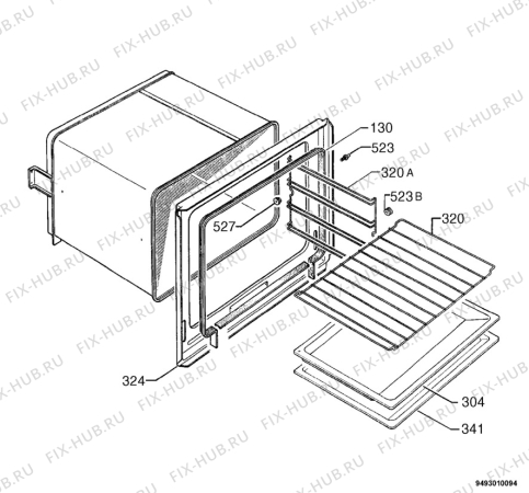 Взрыв-схема плиты (духовки) Zanussi ZBN760W - Схема узла Housing 001