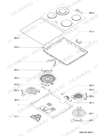 Схема №1 HOB 602 AL N 301.098.95 с изображением Другое для электропечи Whirlpool 481244039711