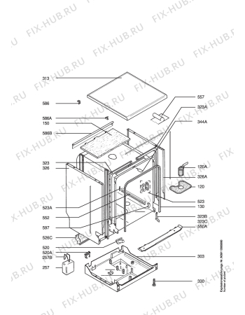 Взрыв-схема посудомоечной машины Arthurmartinelux ASF6263 - Схема узла Housing 001