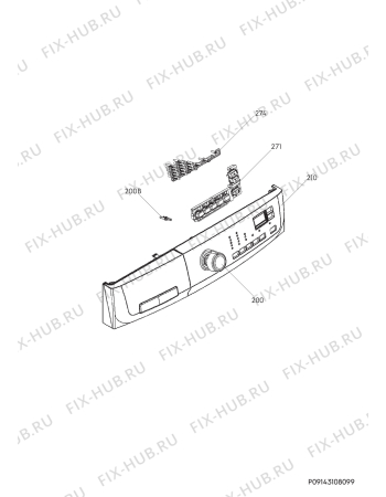 Взрыв-схема стиральной машины Electrolux EWF127500C - Схема узла Command panel 037