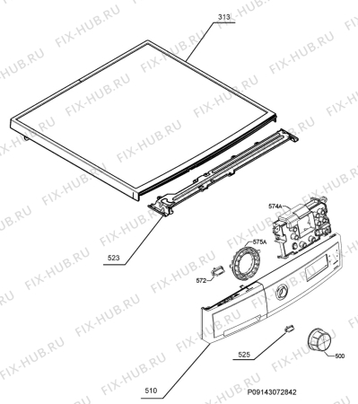 Схема №4 EWF1486GDW с изображением Декоративная панель для стиральной машины Aeg 1328458300