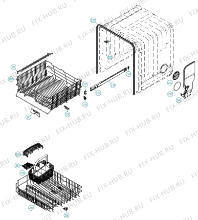 Взрыв-схема посудомоечной машины Asko D5424 EU   -White (386091, DW90.1) - Схема узла 02