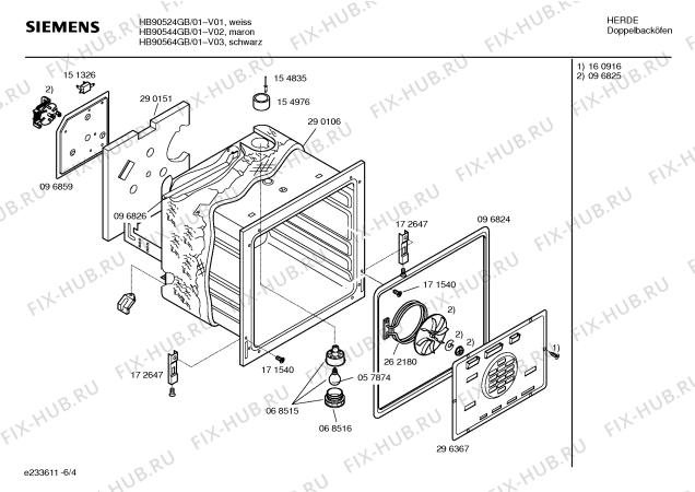 Схема №5 HB90564GB с изображением Панель управления для электропечи Siemens 00361384