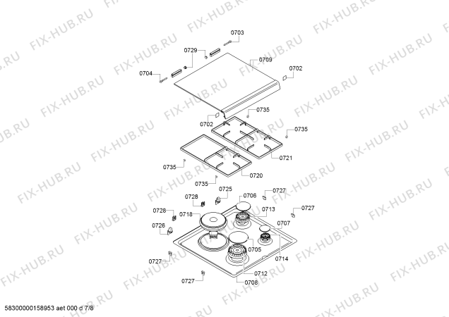 Схема №5 HGV85D220F с изображением Ручка выбора температуры для плиты (духовки) Bosch 00619466