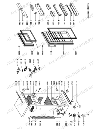 Схема №1 KGA 2502 с изображением Часть корпуса для холодильника Whirlpool 481245228363