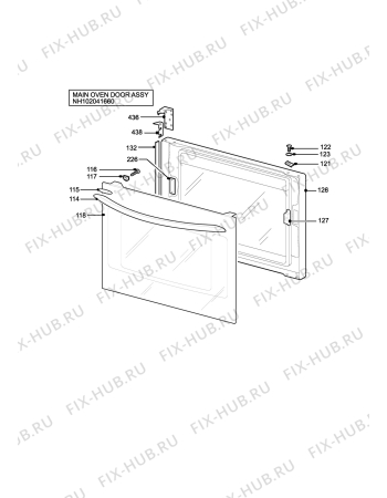 Взрыв-схема плиты (духовки) Tricity Bendix CSIE500W (ALBANY) - Схема узла H10 Main Oven Door (large)