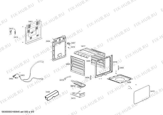 Взрыв-схема плиты (духовки) Bosch HSG47I41SC - Схема узла 04