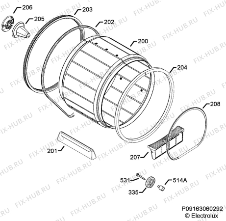 Взрыв-схема сушильной машины Aeg Electrolux T65270AC - Схема узла Functional parts 267