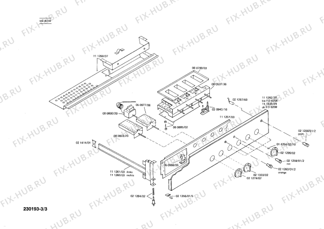 Взрыв-схема плиты (духовки) Siemens HE8018 - Схема узла 03