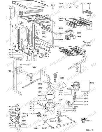 Схема №1 GSFS 5502 WS с изображением Блок управления для посудомоечной машины Whirlpool 480140100752