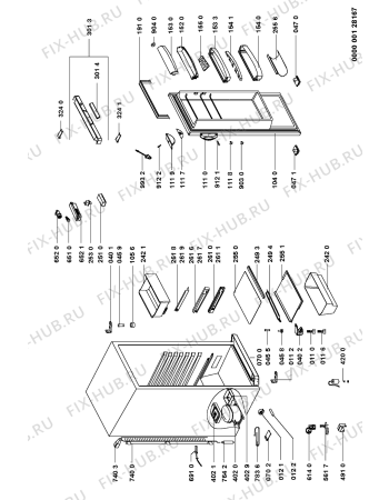 Схема №1 ART 622/H с изображением Дверца для холодильной камеры Whirlpool 481241618601