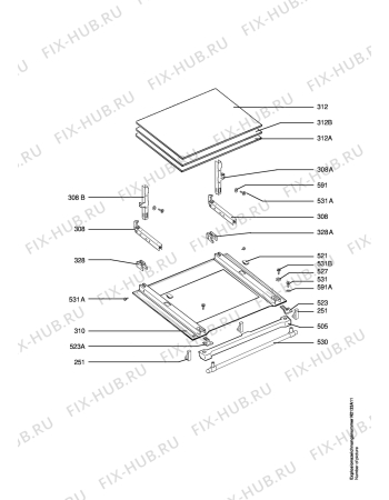 Взрыв-схема плиты (духовки) Aeg CB4040-1-LG - Схема узла Door 003