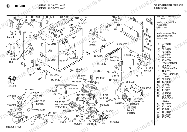 Схема №2 SMS6712II с изображением Панель для посудомоечной машины Bosch 00296238